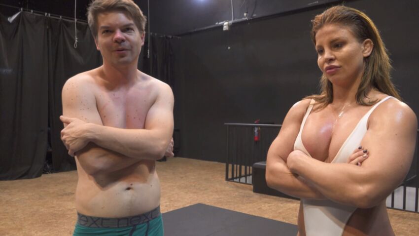 [2.77 GB] [FightPulse.com] Sheena vs Peter (onslaught) / tire against Peter (onset) [2020 g., Mixed wrestling, femdom, domination, beatdown, female bodybuilder, leotard, 1080p, SiteRip]