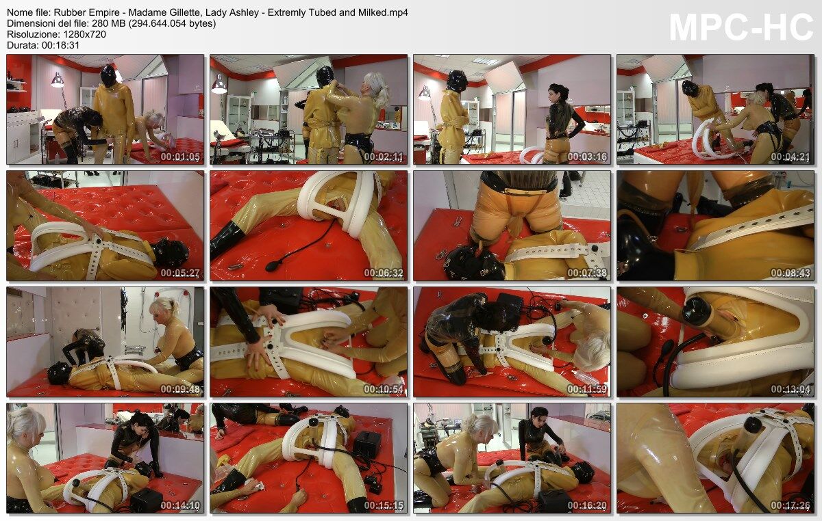 [281 MB] [AMATOR.ORG] MADAME GILLETTE, LADY ASHLEY - EXTREMLY TUBED AND MILKED / Rubber Empire - Madame Zhillett, Lady Ashley - Extreme Pipe and Milk (Rubber Empire) [2018, Rubber, Milking, Pissing, Milking, 720p]