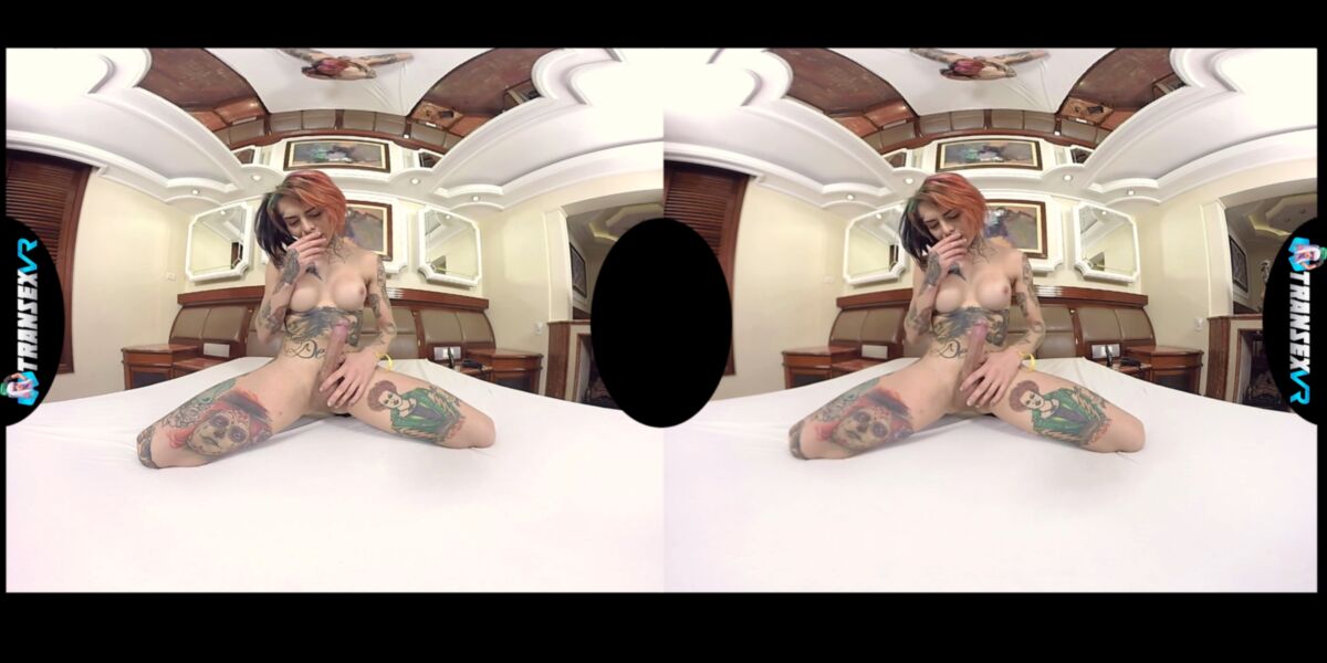 [2.66 ГБ] [transexvr.com] Gaby Ink / Tattooed Shemale Solo (16 июня 2018) [2018, Shemale, Solo, Virtual Reality, VR, 4K, 3D, 1920p, SiteRip]