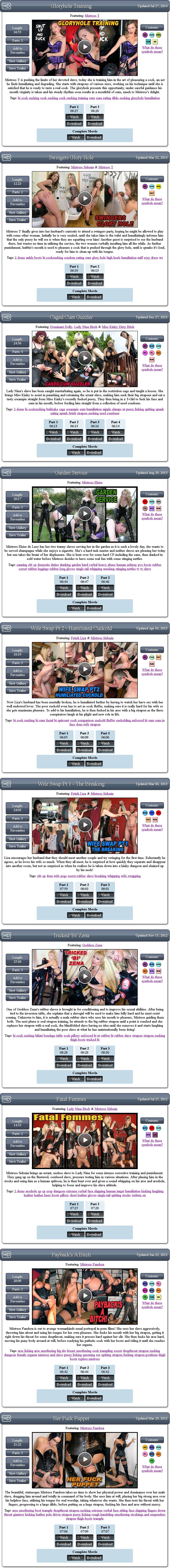 [22,2 Go] [Theenglishmansion.com] (79 FILMS) The English Mansion - Cave / Sous-sol (Sidonia, Mistress T) [2005-2016, Bondage, Gangbang, Strapon, Humiliation, Pegging, Fessée, Crossdressing, Féminisation, Sissy, LaTEX 