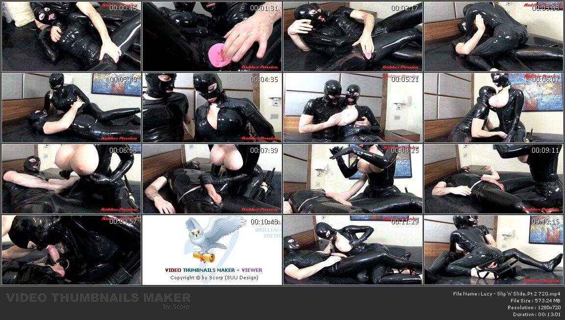 [573 MB] [rubber-passion.com] LUCY - Slip 'N' Slide、PT 2 (2016-05-28) [2016、フェティッシュ、ラバー、LaTeX、巨乳、BJ、ハードコア、運指、HDRip、720p]