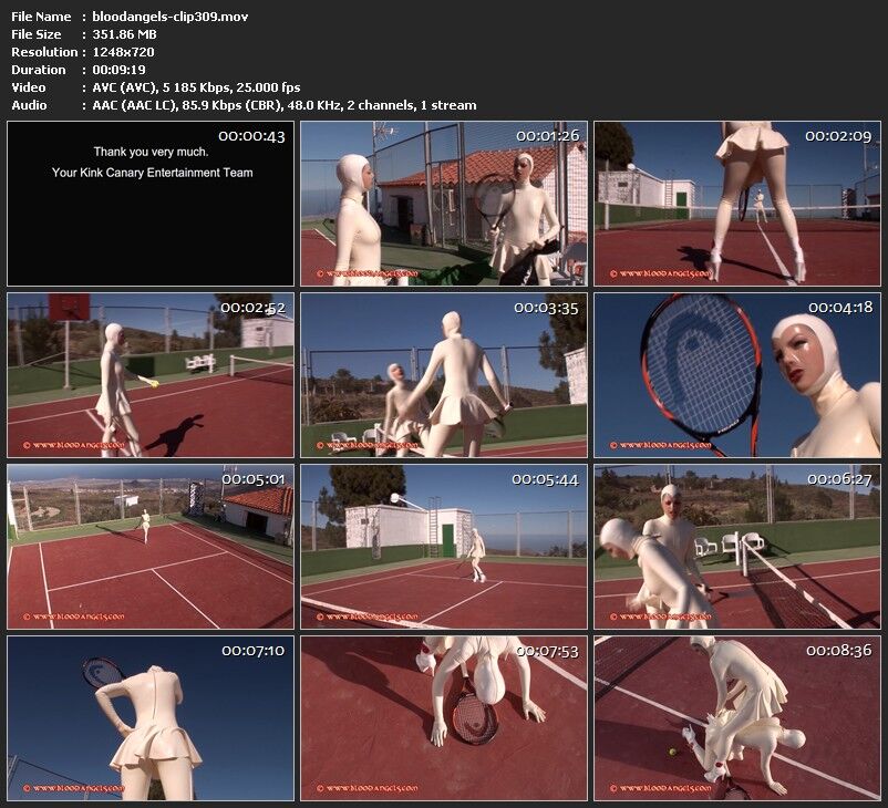 [708 Mo] [Bloodangels.com] Tennis Bitches (Kink Canary Entertainment) / 2 Rollers (CLIP309, 317) [2013, Fétiche, Latex, Sport, Bondage, 720p]