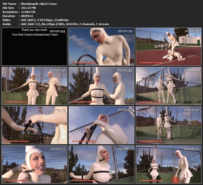 [708 Mo] [Bloodangels.com] Tennis Bitches (Kink Canary Entertainment) / 2 Rollers (CLIP309, 317) [2013, Fétiche, Latex, Sport, Bondage, 720p]