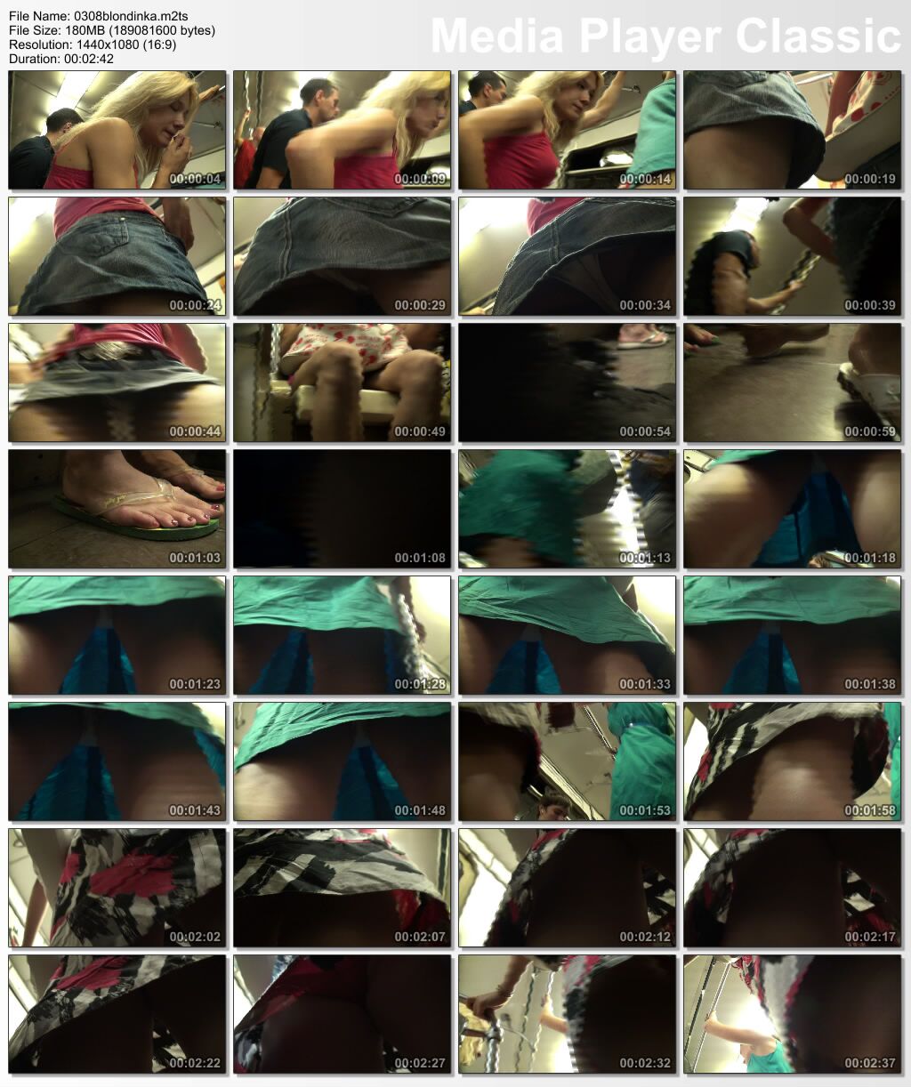 [180 MB] [Upskirt, Spycam] / Debajo de las faldas a las chicas en el metro (Amateur) [2010, Upskirt, CamRip]