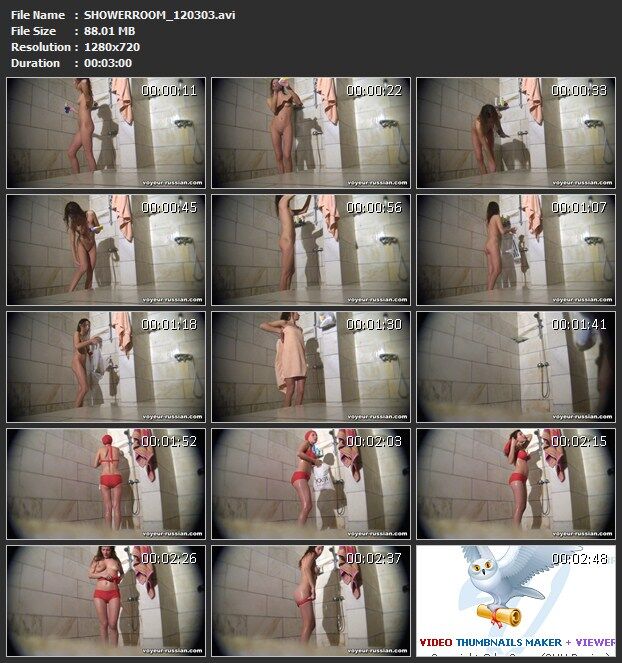 [883 MB] [Voyeur-russian.com] (rollers 10) SHOWERROOM (1203 set) / Hidden cam shower [2012 g., Voyeur, SiteRip, 720p]