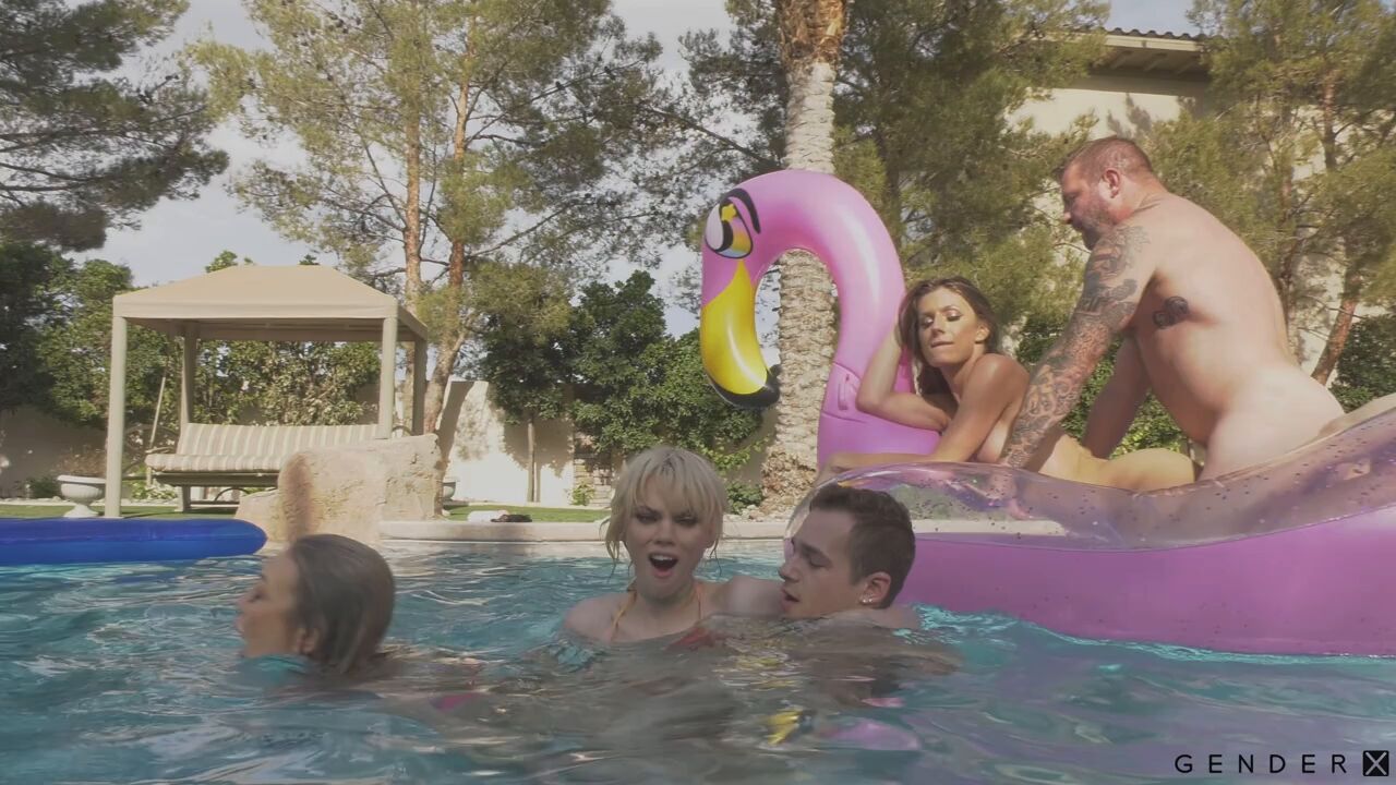 TRANS Pool Party 3 / Transsexual Pool Party 3 (Jim Powers, Gender X) [2021, Transsexuals, Shemale, Anal, Blowjob, Cum Swallow, Cum Swapping, Deepthroat, Facial, Gonzo, Hardcore, InterRacial, Web-DL, 720p] (Adira Allure, Ivory Mayhem, Jade Venus, Kate