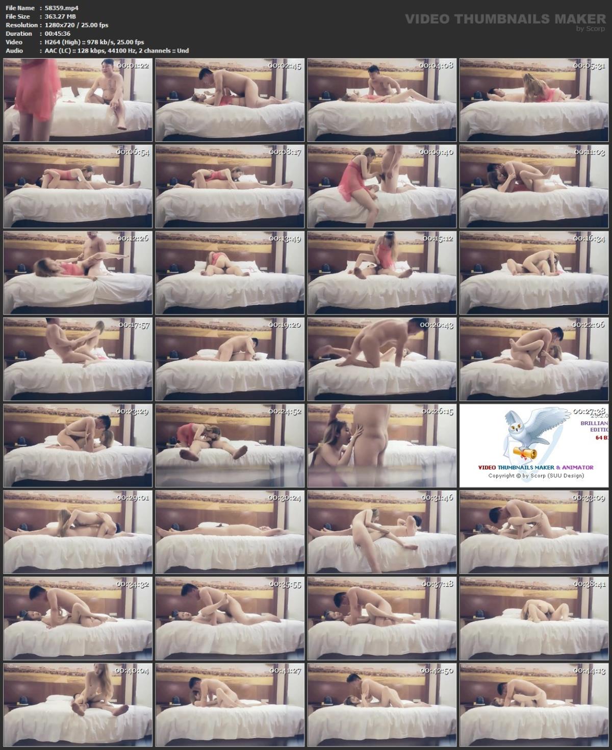 [85,45 GB]Asiatische Escort-Paare mit versteckter Kamera, Paket 361 (150 Clips)